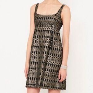 Stunning Milly New York Black Mini Dress with Gold Detail Size 4